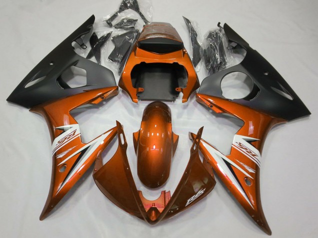 Yamaha R6 Motorrad Verkleidung 2003-2004 - Orange Weiss Matt Schwarz