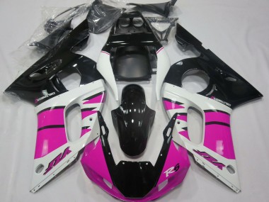 Yamaha R6 Motorrad Verkleidung 1998-2002 - Weiss Rosa Glanzendes Schwarz