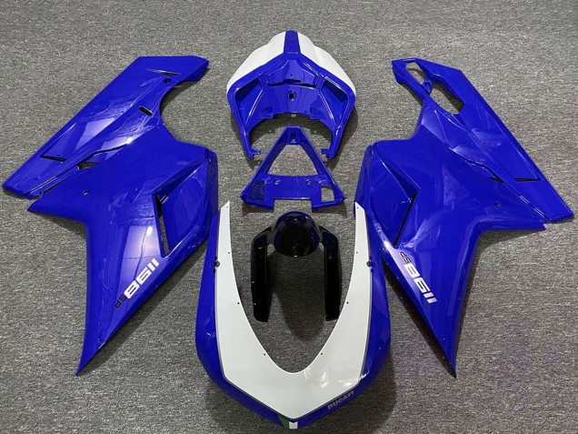 Ducati 1198 Motorrad Verkleidung 2007-2014 - Glanzendes Blau Weiss