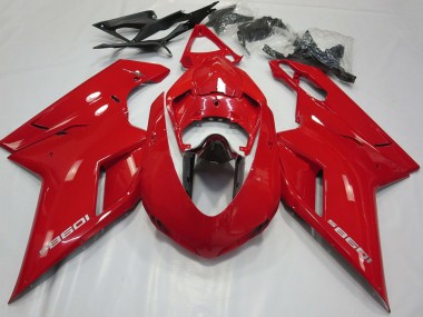 Ducati 1098 Motorrad Verkleidung 2007-2014 - Glanzendes Rot Glanzendes Schwarz