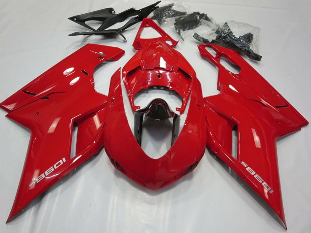 Ducati 1098 Motorrad Verkleidung 2007-2014 - Glanzendes Rot Glanzendes Schwarz