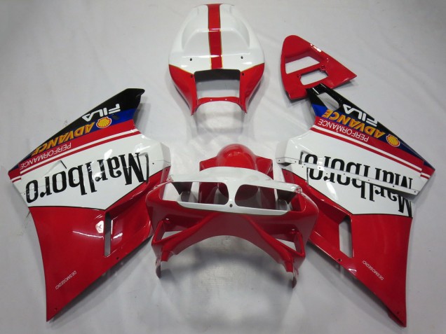 Ducati 748 916 996 998 Motorrad Verkleidung 1993-2005 - Weiss Rot Glanzendes Schwarz Marlboro
