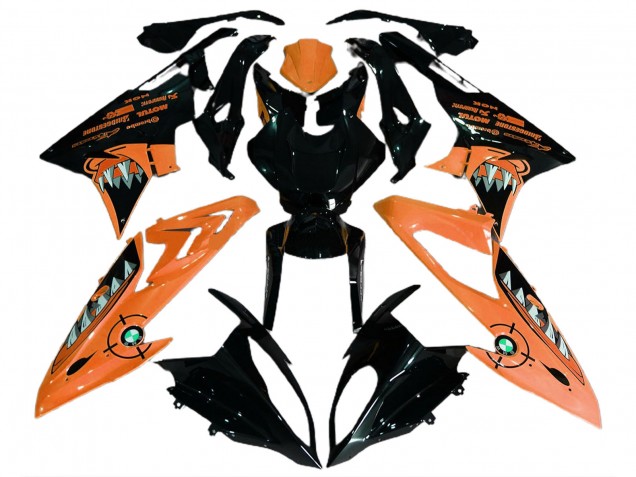 BMW S1000RR Motorrad Verkleidung 2015-2016 - Orange Glanzendes Schwarz Hai