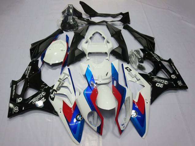 BMW S1000RR Motorrad Verkleidung 2009-2014 - Weiss Rot Blau Glanzendes Schwarz Castrol OEM Stil