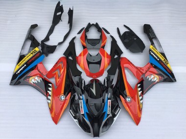BMW S1000RR Motorrad Verkleidung 2015-2016 - Rot Glanzendes Schwarz Hai