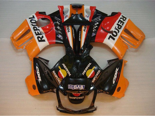 Honda CBR600 F3 Motorrad Verkleidung 1995-1996 - Orange Weiss Rot Glanzendes Schwarz Repsol