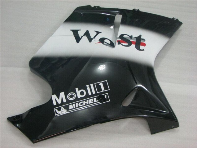 Honda CBR1100XX Blackbird Motorrad Verkleidung 1996-2007 - Glanzendes Schwarz Weiss West