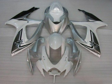 Suzuki GSXR 600/750 Motorrad Verkleidung 2006-2007 - Weiss Silber