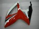 Suzuki GSXR 600/750 Motorrad Verkleidung 2006-2007 - Weiss Rot Glanzendes Schwarz Streifen