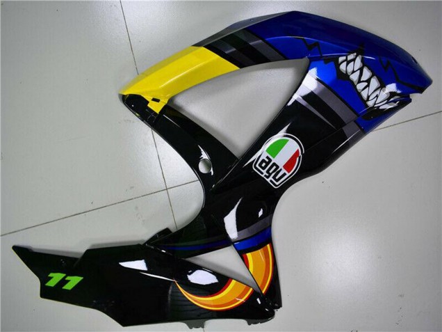 Suzuki GSXR 600/750 Motorrad Verkleidung 2008-2010 - Blau Gelb Hai