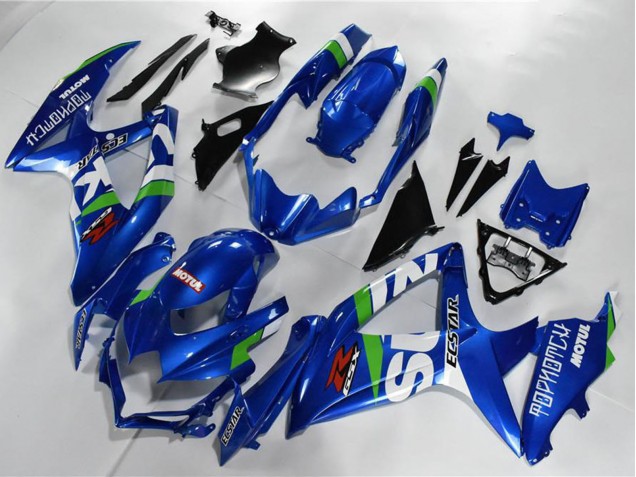 Suzuki GSXR 600/750 Motorrad Verkleidung 2008-2010 - Blau Weiss Grun Schwarz