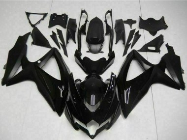 Suzuki GSXR 600/750 Motorrad Verkleidung 2008-2010 - Glanzendes Schwarz Matt Schwarz