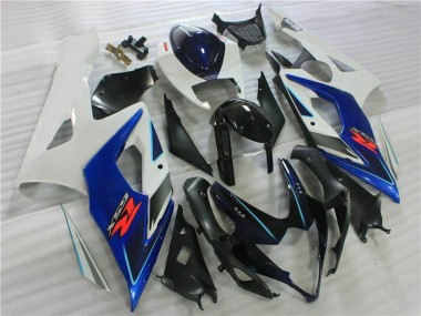 Suzuki GSXR 1000 Motorrad Verkleidung Kit 2005-2006 - Weiss Blau Glanzendes Schwarz