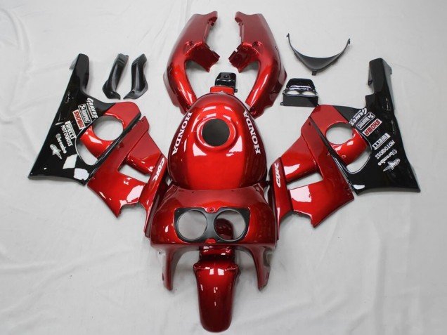 Honda CBR400RR NC29 Motorrad Verkleidung 1990-1999 - Rot Glanzendes Schwarz