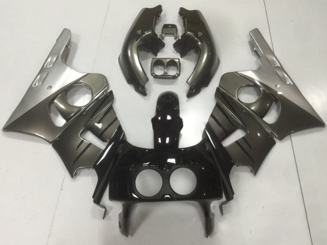Honda CBR400RR NC29 Motorrad Verkleidung 1990-1999 - Silber Grau Glanzendes Schwarz