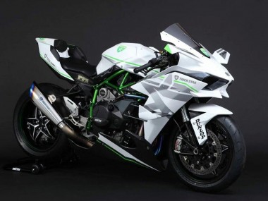Kawasaki Ninja H2 Motorrad Verkleidung 2015-2022 - Weiss Silber Grun