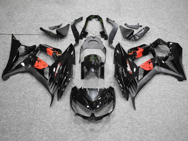 Kawasaki Z1000SX Motorrad Verkleidung 2010-2018 - Glanzendes Schwarz Matt Schwarz Red Bull