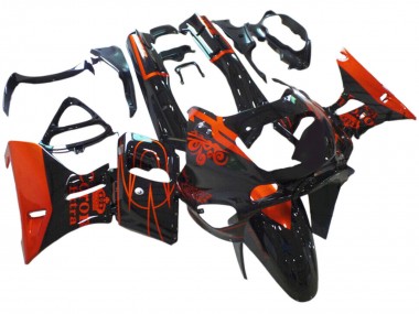 Kawasaki ZZR400 Motorrad Verkleidung 1993-2007 - Glanzendes Schwarz Rot Corona Extra
