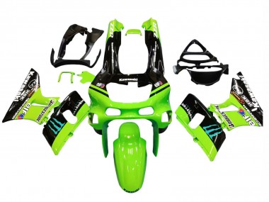Kawasaki ZZR400 Motorrad Verkleidung 1993-2007 - Grun Glanzendes Schwarz Blau Monster Elf Touch4 Bridgestone