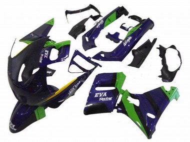 Kawasaki ZZR400 Motorrad Verkleidung 1993-2007 - Grun Dunkel Blau Lila Trick Star EVA Rennen