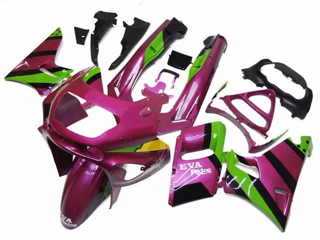 Kawasaki ZZR400 Motorrad Verkleidung 1993-2007 - Dunkel Rosa Grun EVA Rennen