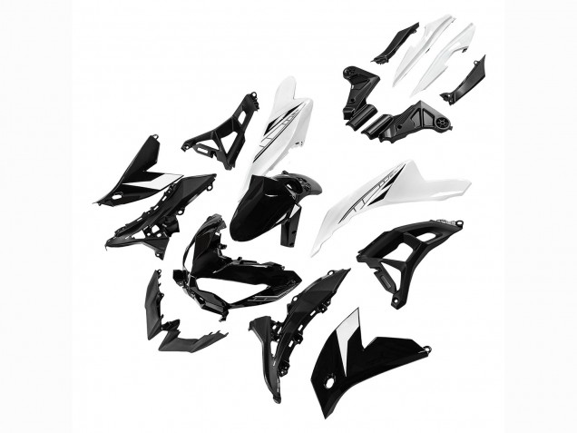 Kawasaki Versys 650 Motorrad Verkleidung 2022-2025 - Glanzendes Schwarz Weiss