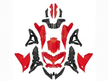 Kawasaki Versys 650 Motorrad Verkleidung 2022-2025 - Rot Schwarz