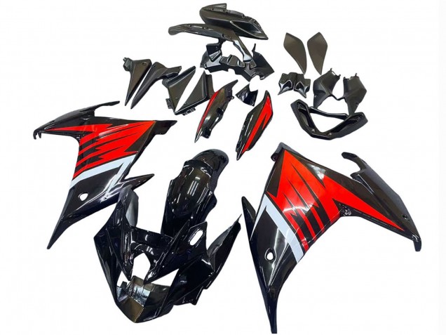 Yamaha FZ6R Motorrad Verkleidung 2009-2015 - Schwarz Rot Weiss