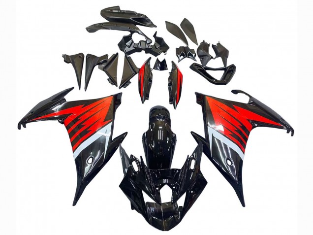 Yamaha FZ6R Motorrad Verkleidung 2009-2015 - Schwarz Rot Weiss