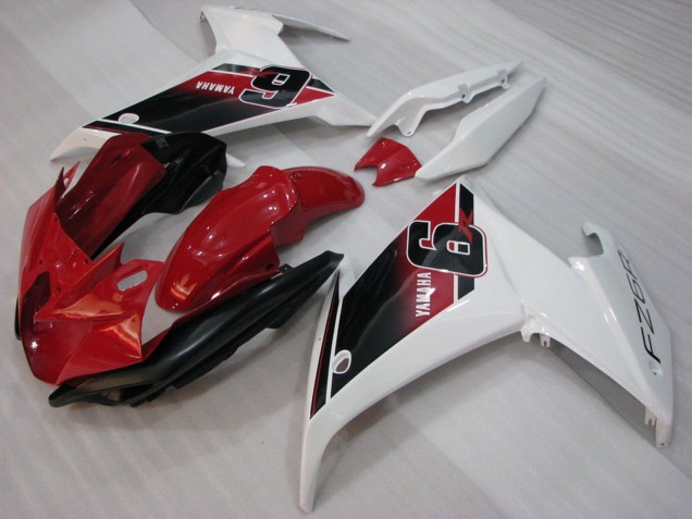 Yamaha FZ6R Motorrad Verkleidung 2009-2015 - Rot Weiss Schwarz 6