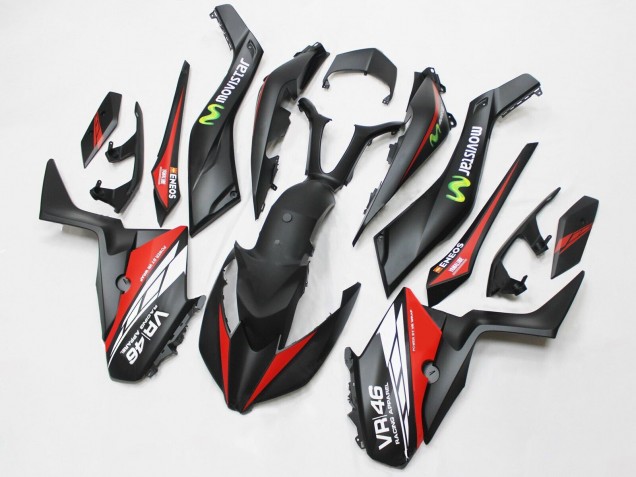 Yamaha XMAX300 Motorrad Verkleidung 2017-2021 - Matt Schwarz Rot MoviStar ENEOS 46