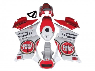 Suzuki RG400 RG500 RG400/500 Motorrad Verkleidung 1984-1987 - Weiss Rot Lucky Strike Motul Michelin