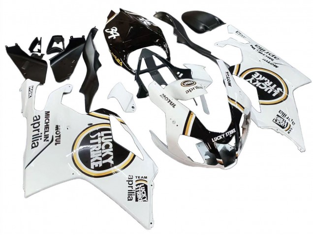 Aprilia RSV1000 Motorrad Verkleidung 2003-2006 - Weiss Schwarz Lucky Strike Motul Michelin