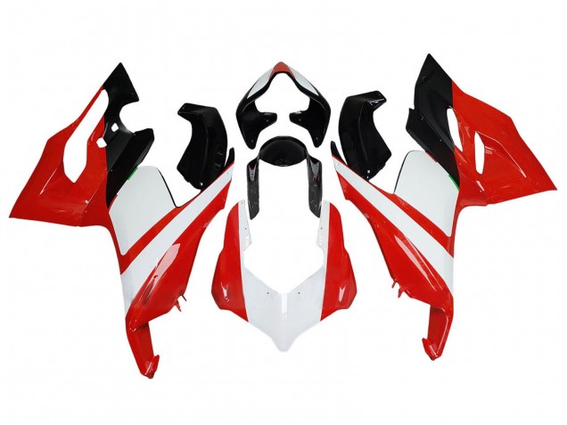 Ducati Panigale V2 Motorrad Verkleidung 2020-2024 - Weiss Rot Glanzendes Schwarz