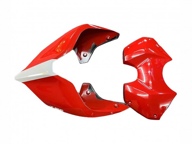 Ducati Panigale V4 V4S Motorrad Verkleidung 2018-2019 - Weiss Silber Rot Glanzendes Schwarz