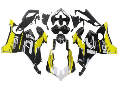 Ducati Panigale V4 V4S Motorrad Verkleidung 2020-2021 - Gelb Weiss Glanzendes Schwarz