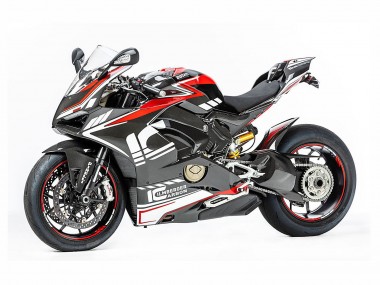 Ducati Panigale V4 V4S Motorrad Verkleidung 2018-2019 - Rot Schwarz Grau Aruba 45