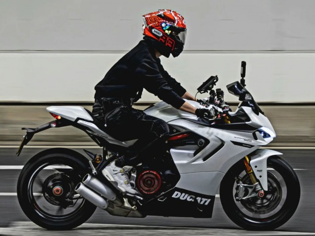 Ducati 2021-2024 Ducati Supersport 950/950S Motorrad Verkleidung 2021-2024 - Weiss Schwarz