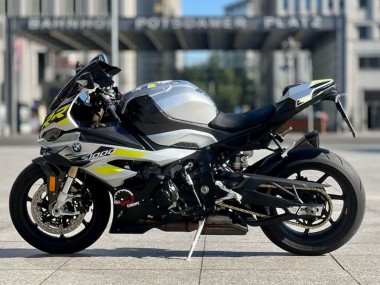 BMW S1000RR Motorrad Verkleidung 2023-2024 - Silber Gelb Carbonfaser