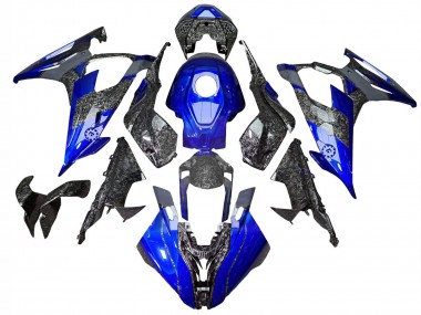 BMW S1000RR Motorrad Verkleidung 2019-2022 - Blau Geschmiedet Carbonfaser