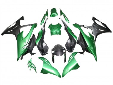 BMW S1000RR Motorrad Verkleidung 2019-2022 - Glanzendes Schwarz Grun Carbonfaser