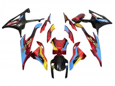 BMW S1000RR Motorrad Verkleidung 2019-2022 - Hellblau Rot Gold