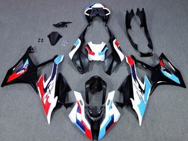 BMW S1000RR Motorrad Verkleidung 2019-2022 - Schwarz Weiss Blau