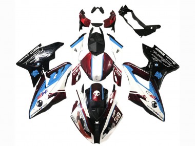 BMW S1000RR Abs Verkleidungen 2017-2018 - Weiss Blau Rot Glanzendes Schwarz