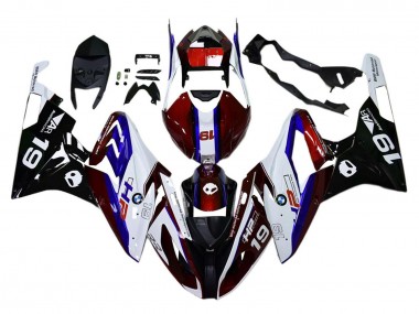 BMW S1000RR Motorrad Verkleidung 2015-2016 - Weiss Rot Blau Schwarz