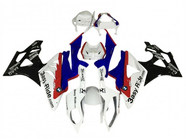 BMW S1000RR Motorrad Verkleidung 2015-2016 - Weiss Rot Blau Glanzendes Schwarz
