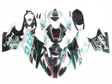 BMW S1000RR Motorrad Verkleidung 2015-2016 - Weiss Grun Schwarz