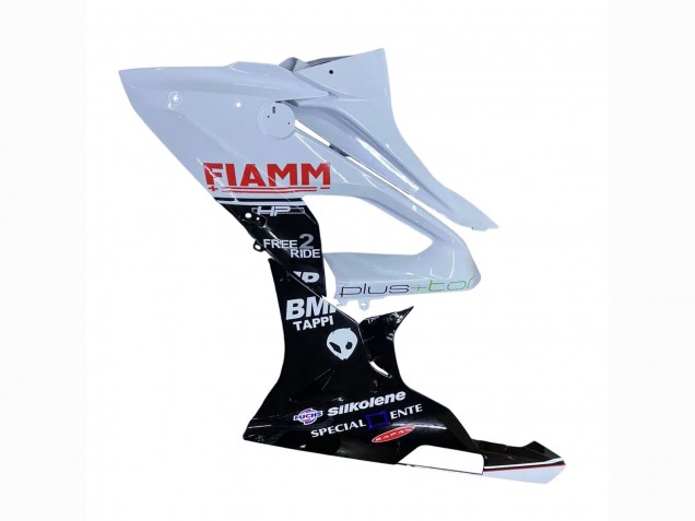 BMW S1000RR Motorrad Verkleidung 2015-2016 - Weiss Glanzendes Schwarz Fiamm