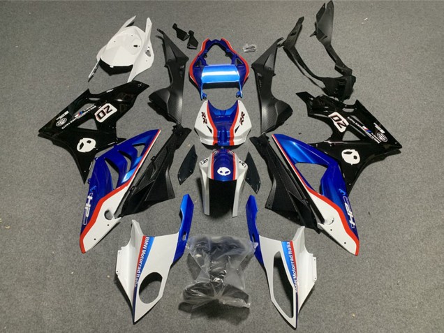 BMW S1000RR Motorrad Verkleidung Kit 2009-2014 - Weiss Rot Blau Glanzendes Schwarz