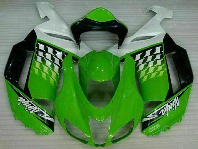 Kawasaki ZX6R Motorrad Verkleidung 2007-2008 - Grun Weiss Ninja